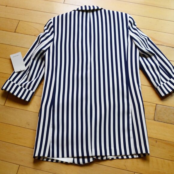 ZARA Striped Blazer Jacket Coat Lined 3/4 Sleeve Womens Size XS NWT - Picture 11 of 13
